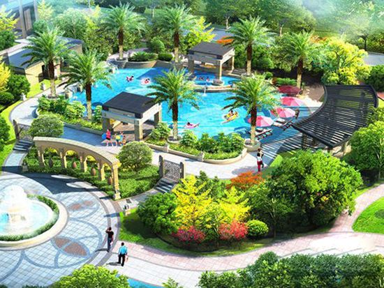 惠州澜山名苑水景喷泉游泳池水处理